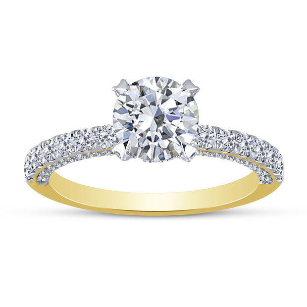 14K Yellow Gold 2.00 Ctw Round Lab-Grown Diamond Engagement Ring