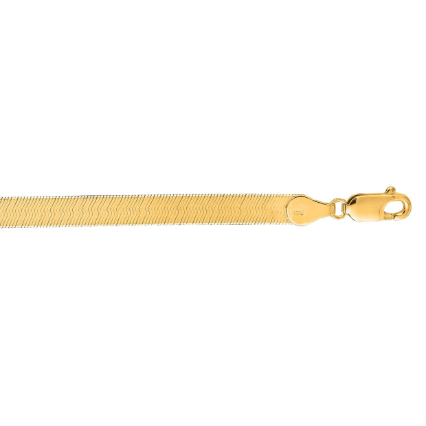 14K Gold 6mm 18in Imperial Herringbone Chain