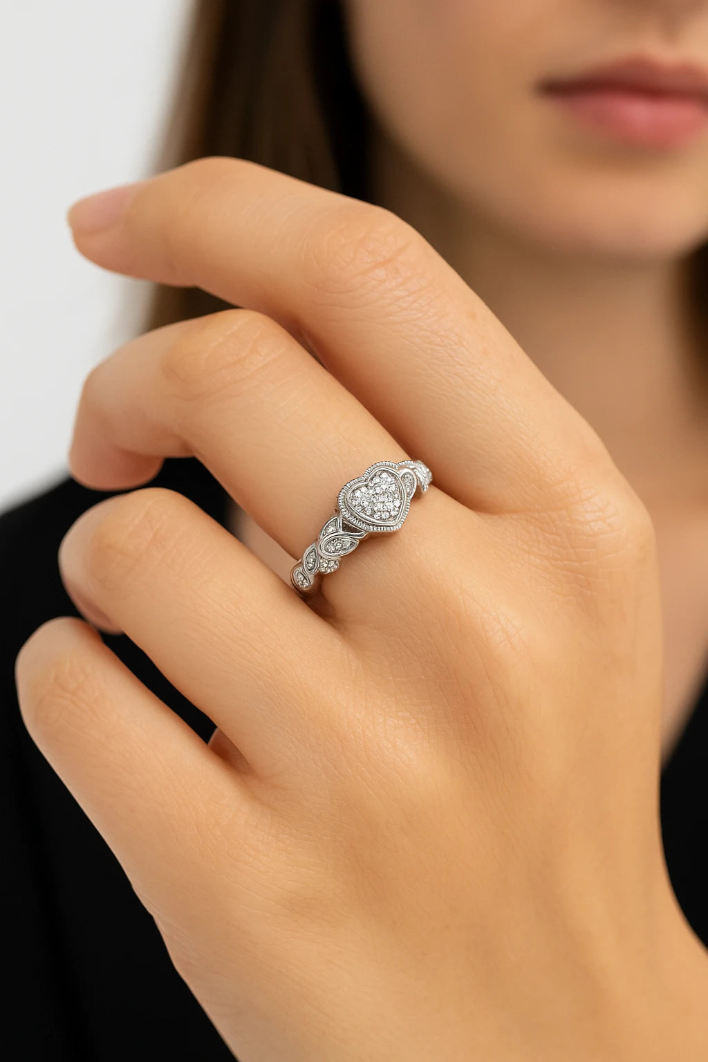 Silver 925 1/8 ctw Promise Ring