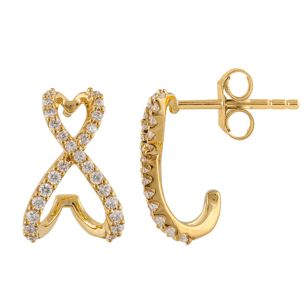 10K Yellow Gold 0.33 Ctw Diamond Fashion Infinity Earrings