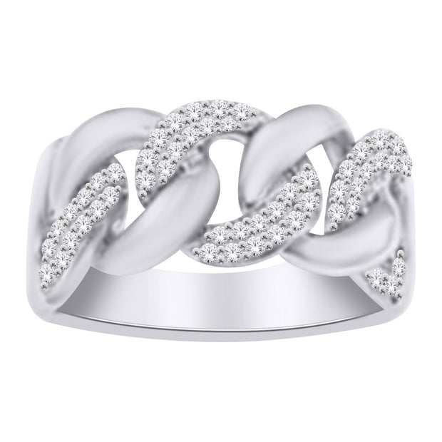 10K Yellow Gold 0.25 Ctw Diamond Cuban Men's Ring