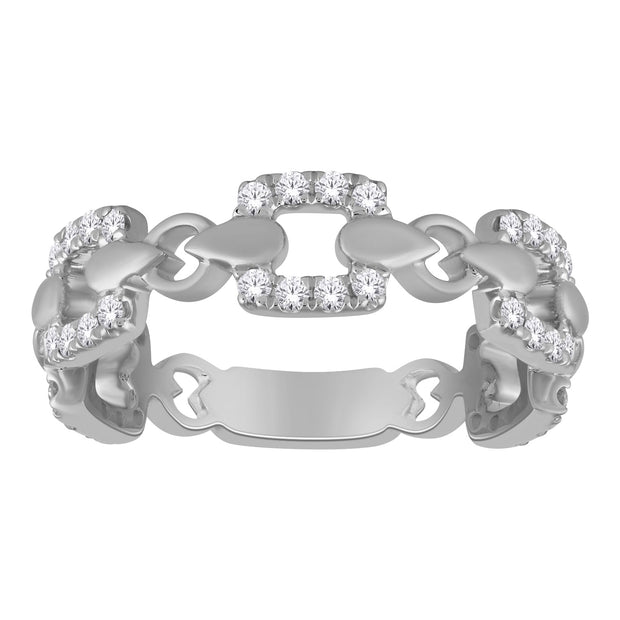 10K White Gold 0.35 Ctw Diamond Fashion Band