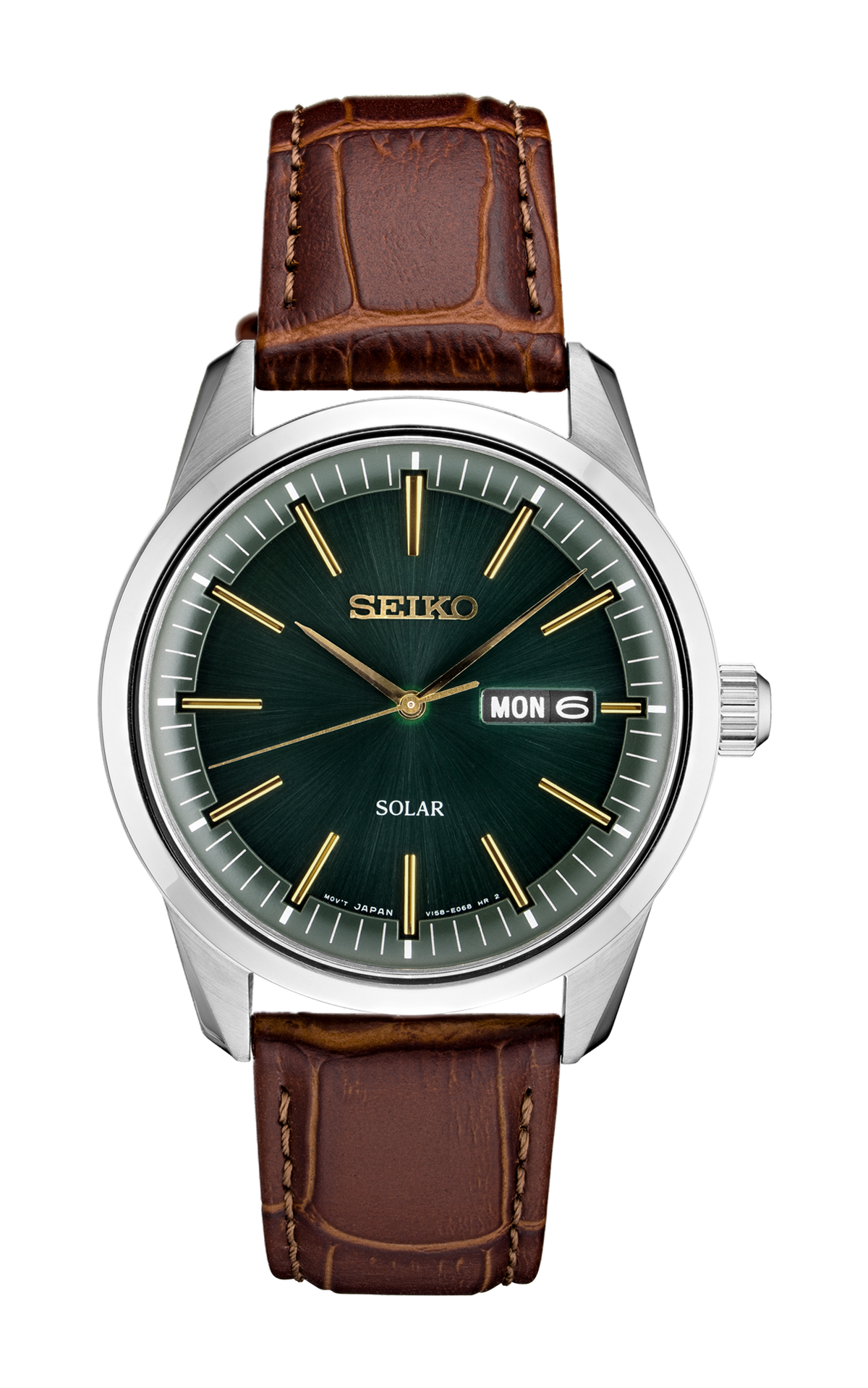Men's Seiko Essentials SNE529 Solar Green Dial 40mm Watch