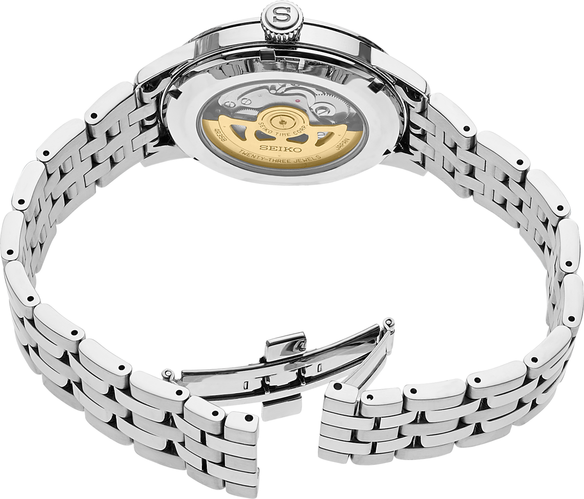 Men's Seiko Presage SRPB77 Automatic Silver Dial 40.5mm Watch - view 3