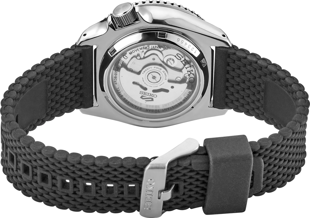 Men's Seiko 5 Sports SRPD95 Automatic Black Dial 42.5mm Watch - view 3