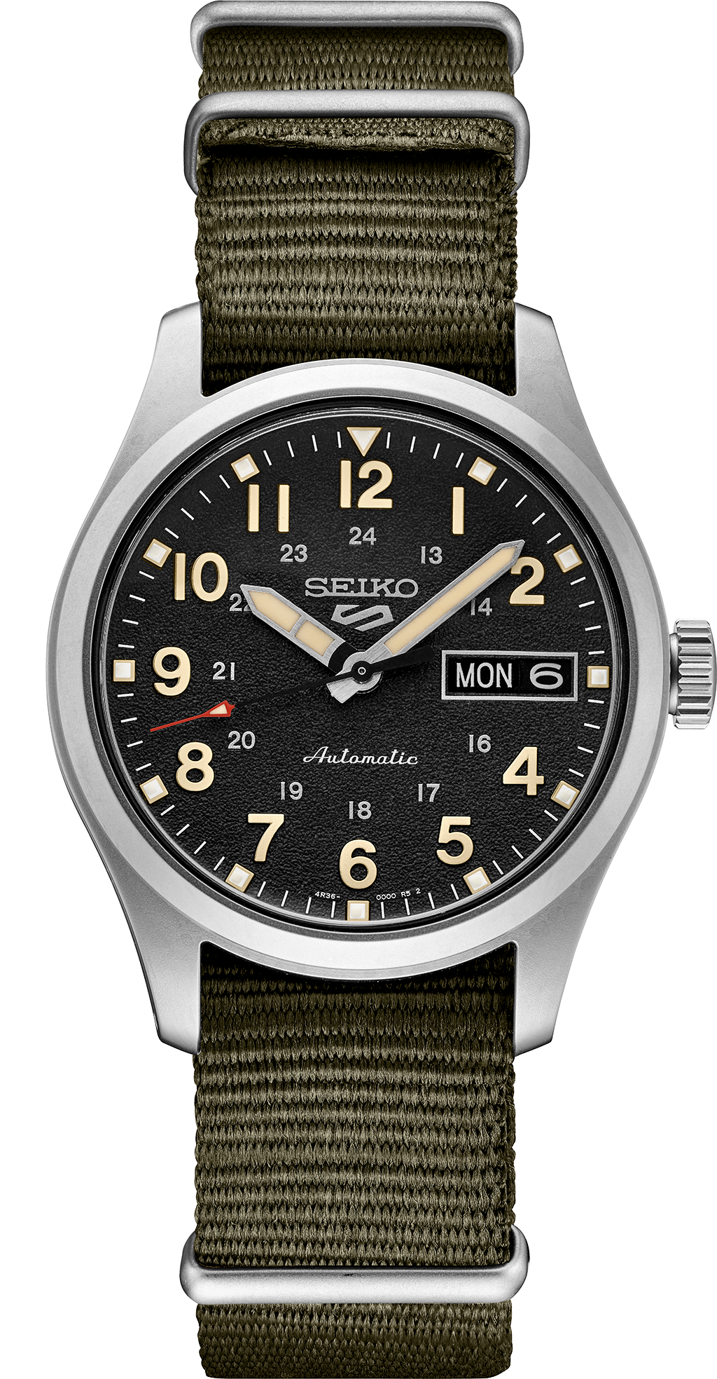 Men's Seiko 5 Sports SRPJ85 Automatic Black Dial 36.4mm Watch