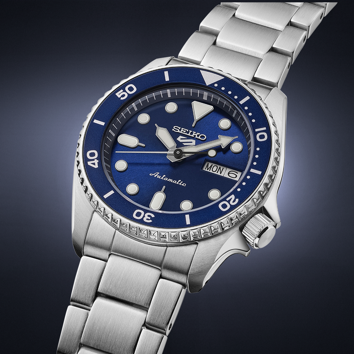 Men's Seiko 5 Sports SRPL77 Automatic Blue Dial 38mm Watch - view 4