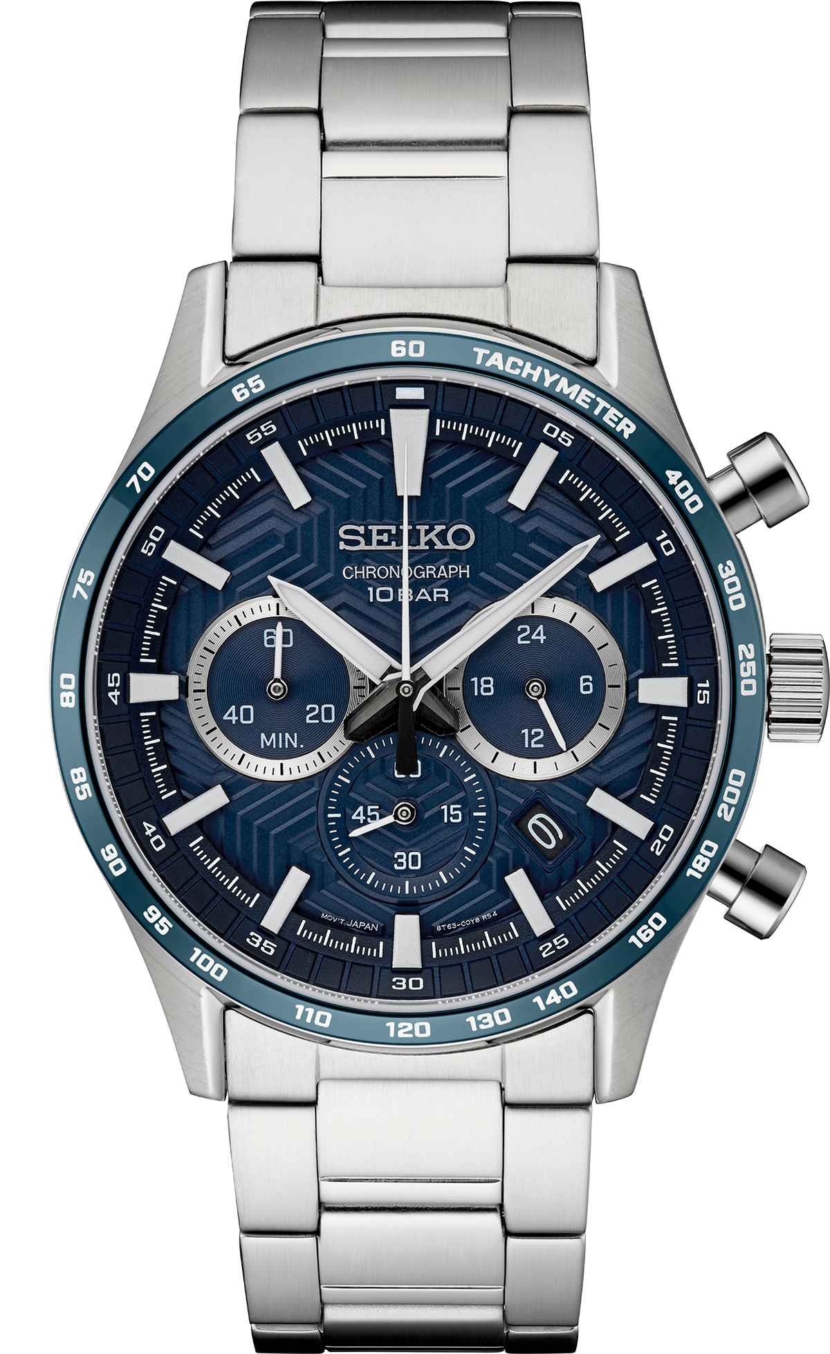 Men's Seiko Essentials SSB445 Quartz Chronograph Blue Dial 43mm Watch