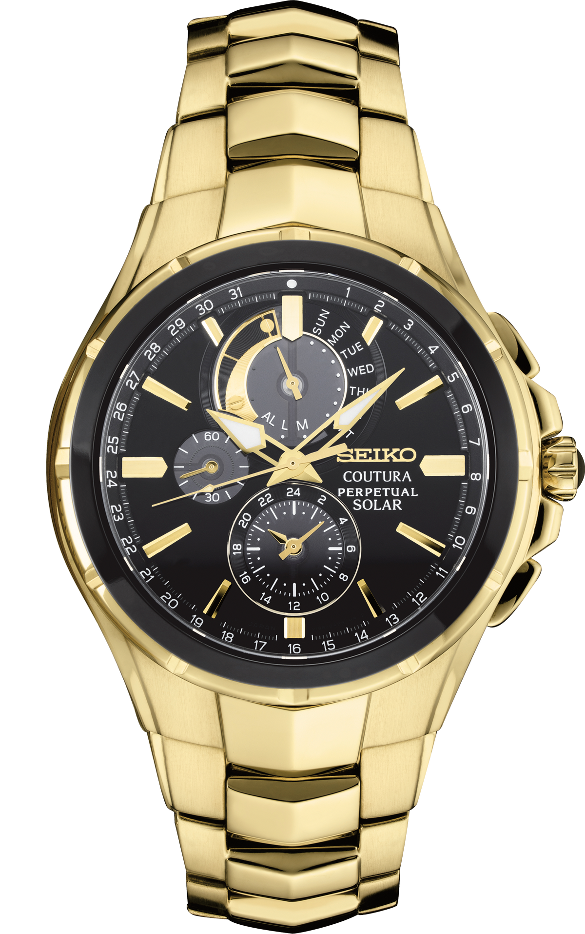 Men's Seiko Coutura SSC700 Solar Chronograph Black Dial 44mm Watch
