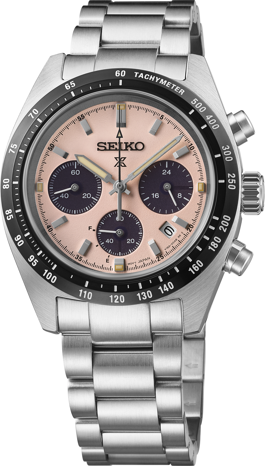 Men's Seiko Prospex Speedtimer SSC963 Solar Chronograph Pink Dial 39mm Watch