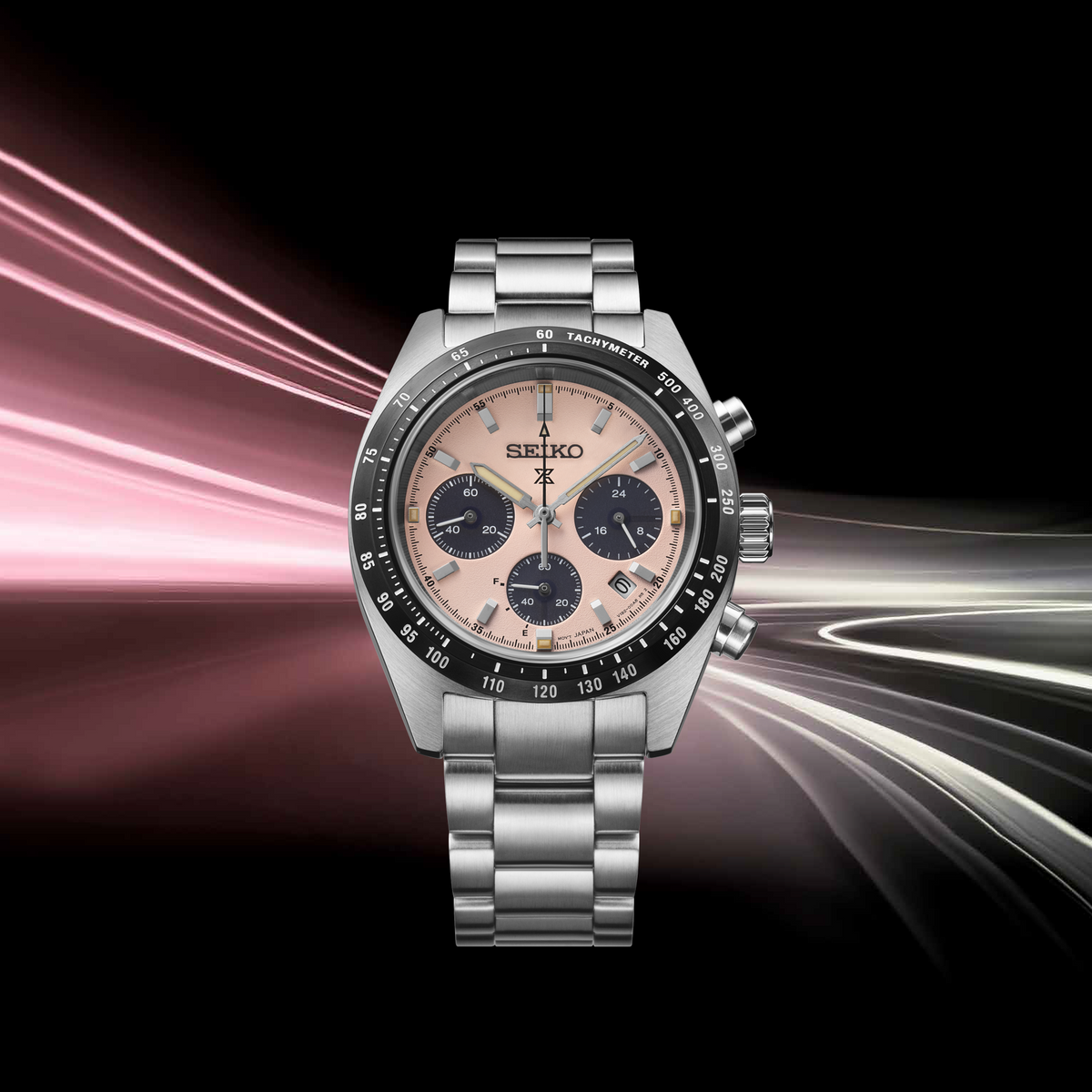 Men's Seiko Prospex Speedtimer SSC963 Solar Chronograph Pink Dial 39mm Watch - view 4