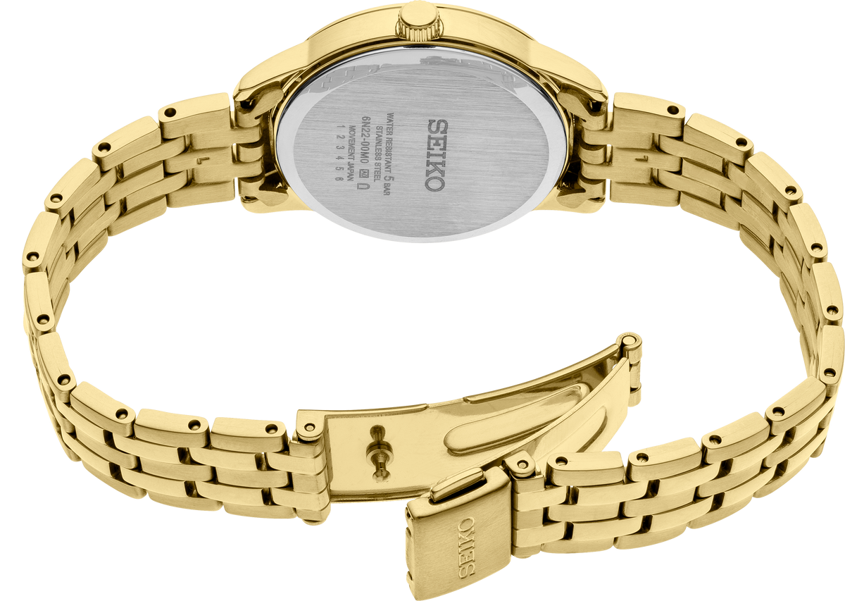 Women's Seiko Essentials SUR444 Quartz Champagne Dial 30mm Watch - view 3