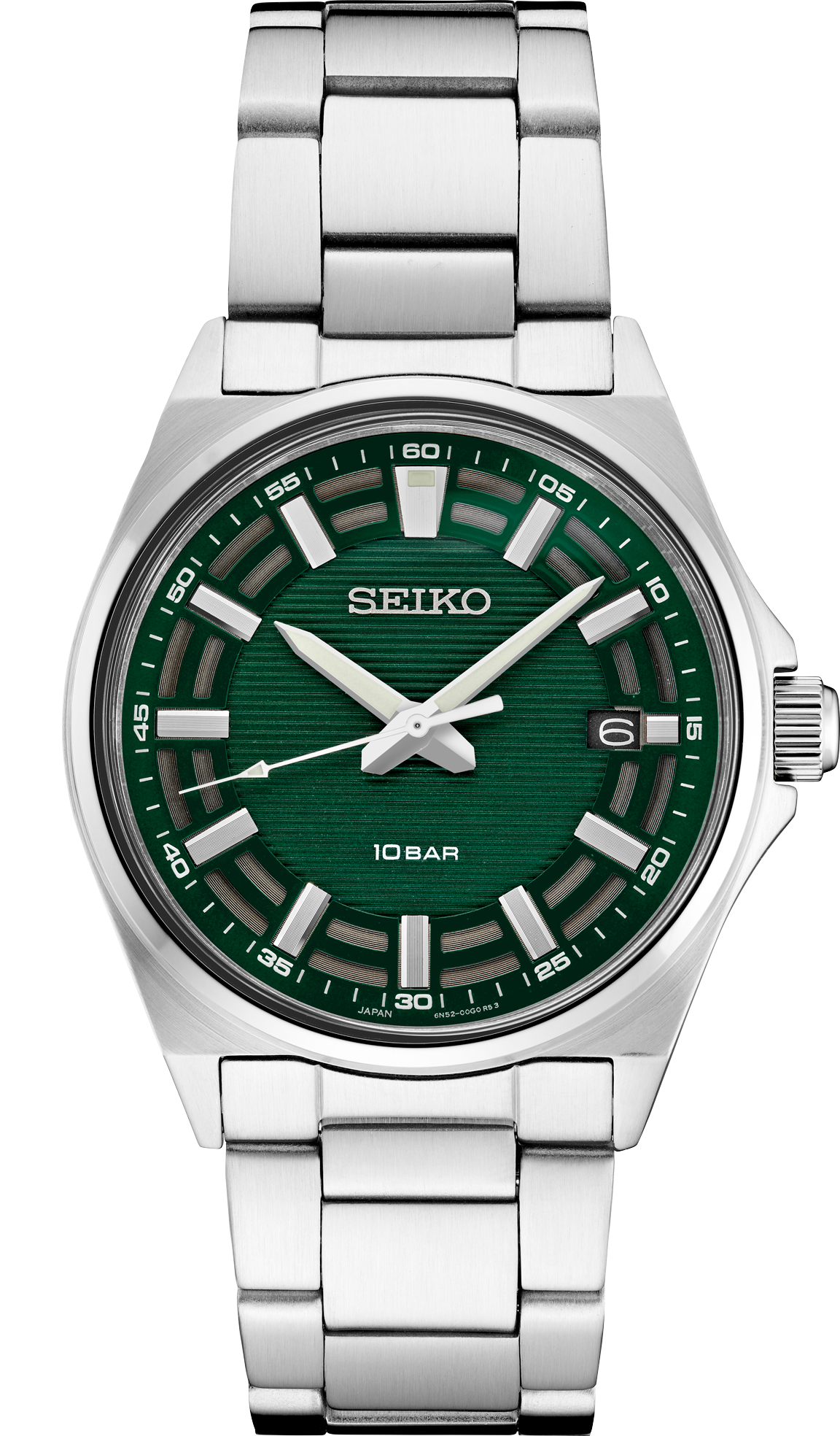 Men's Seiko Essentials SUR503 Quartz Green Dial 40mm Watch