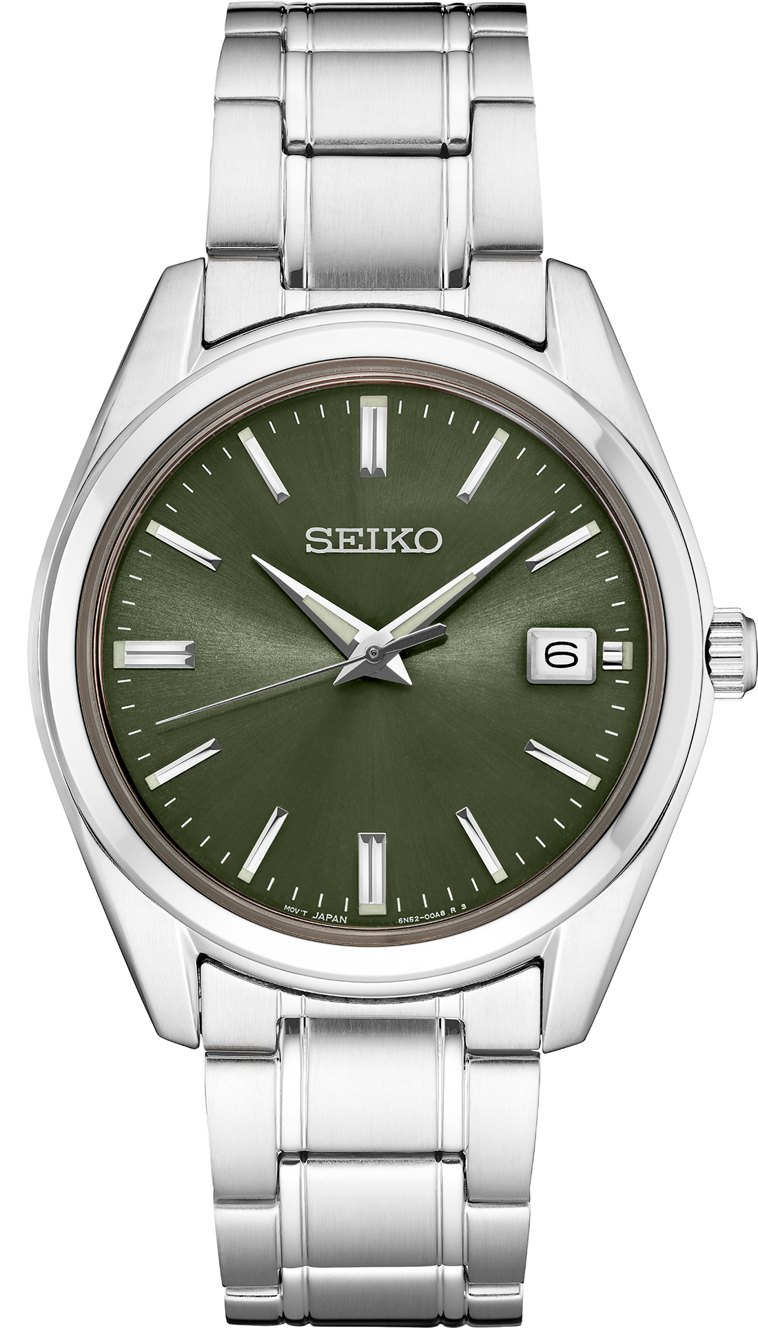 Seiko SUR527 olive green dial stainless steel quartz watch - image 1