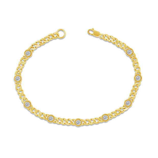 10K Yellow Gold 0.75 Ctw Lab-Grown Diamond Bracelet