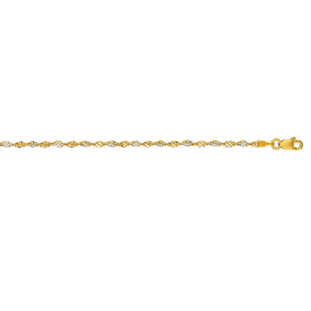 14K Gold 2.5mm 16in Singapore Chain