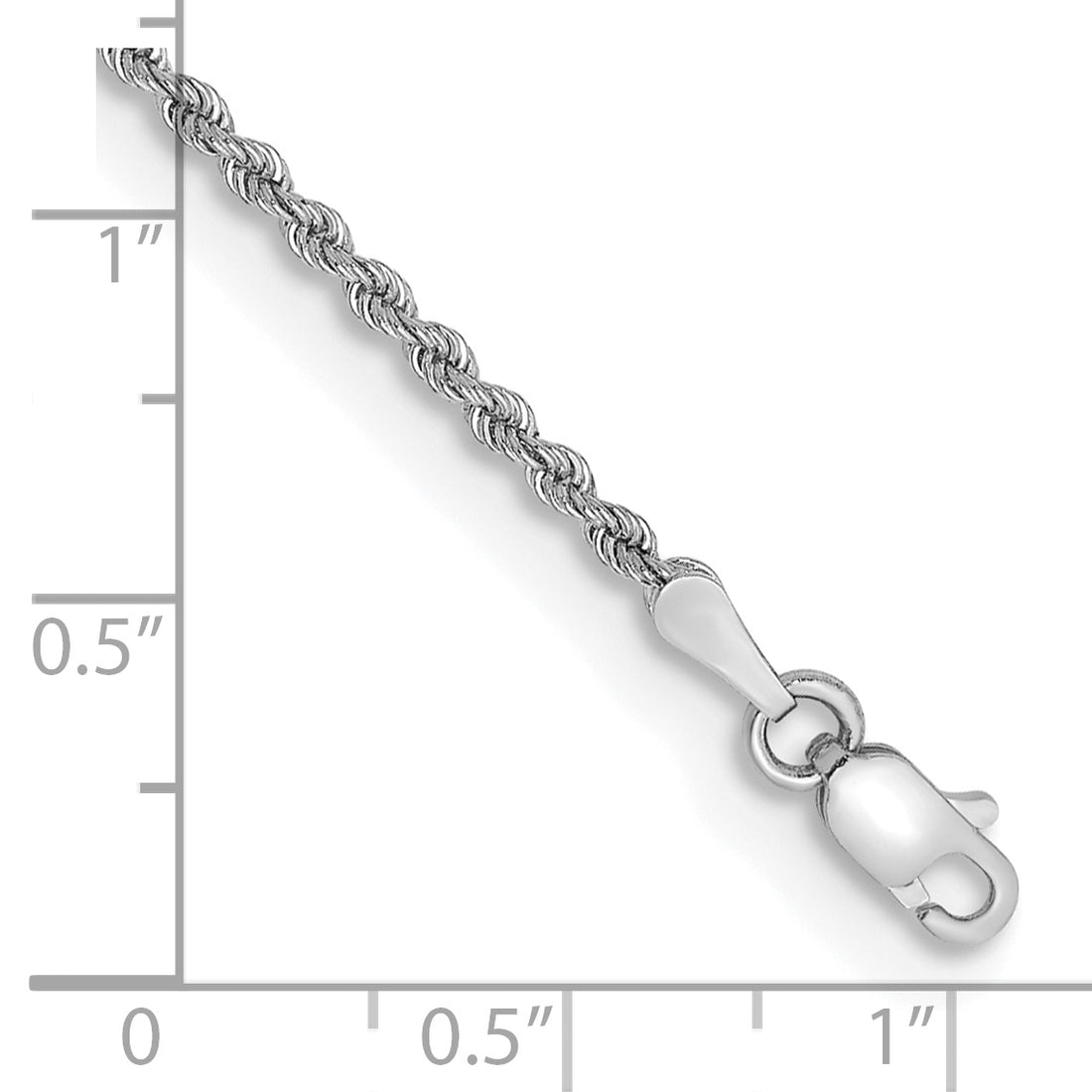 14K White Gold 2.0mm 7In Regular Rope Chain