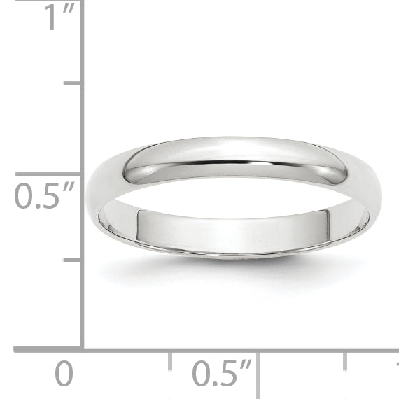 14Kw 3mm Ltw Half Round Band Size 7