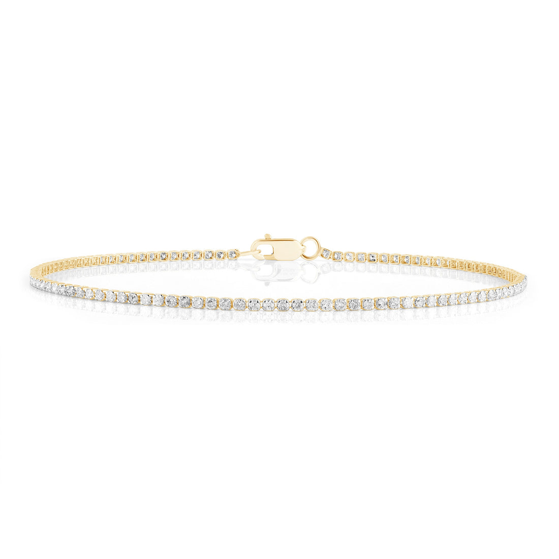 14K Yellow Gold Round Lab-Grown Diamond Tennis Bracelet – 1.2 CTW - product