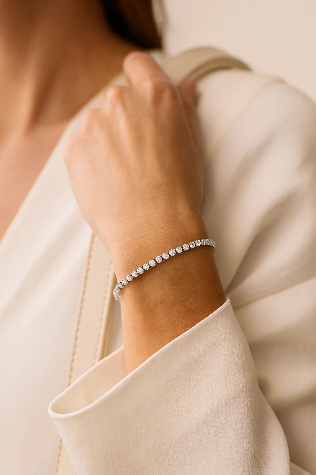10K White Gold 2.00 ctw Diamond Tennis Bracelet