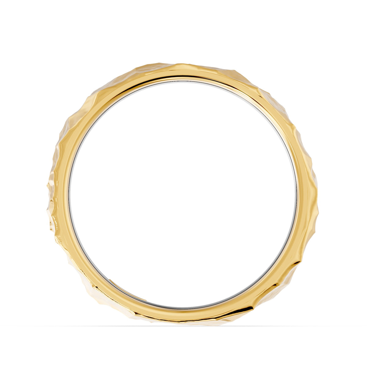 10K Yellow Gold and Black Ceramic Men's Wedding Band - product