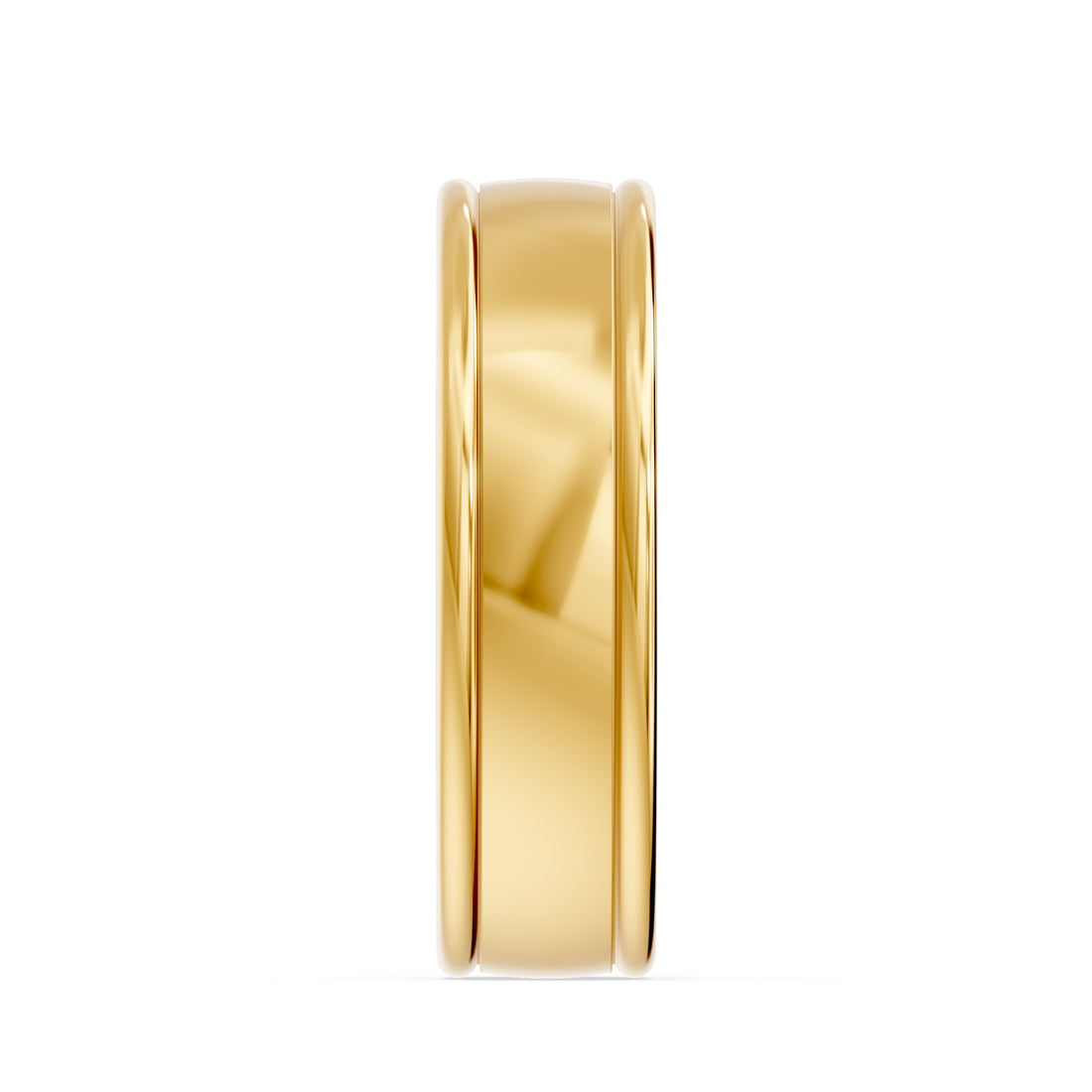 10K Yellow Gold and Black Ceramic Men's Wedding Band - product