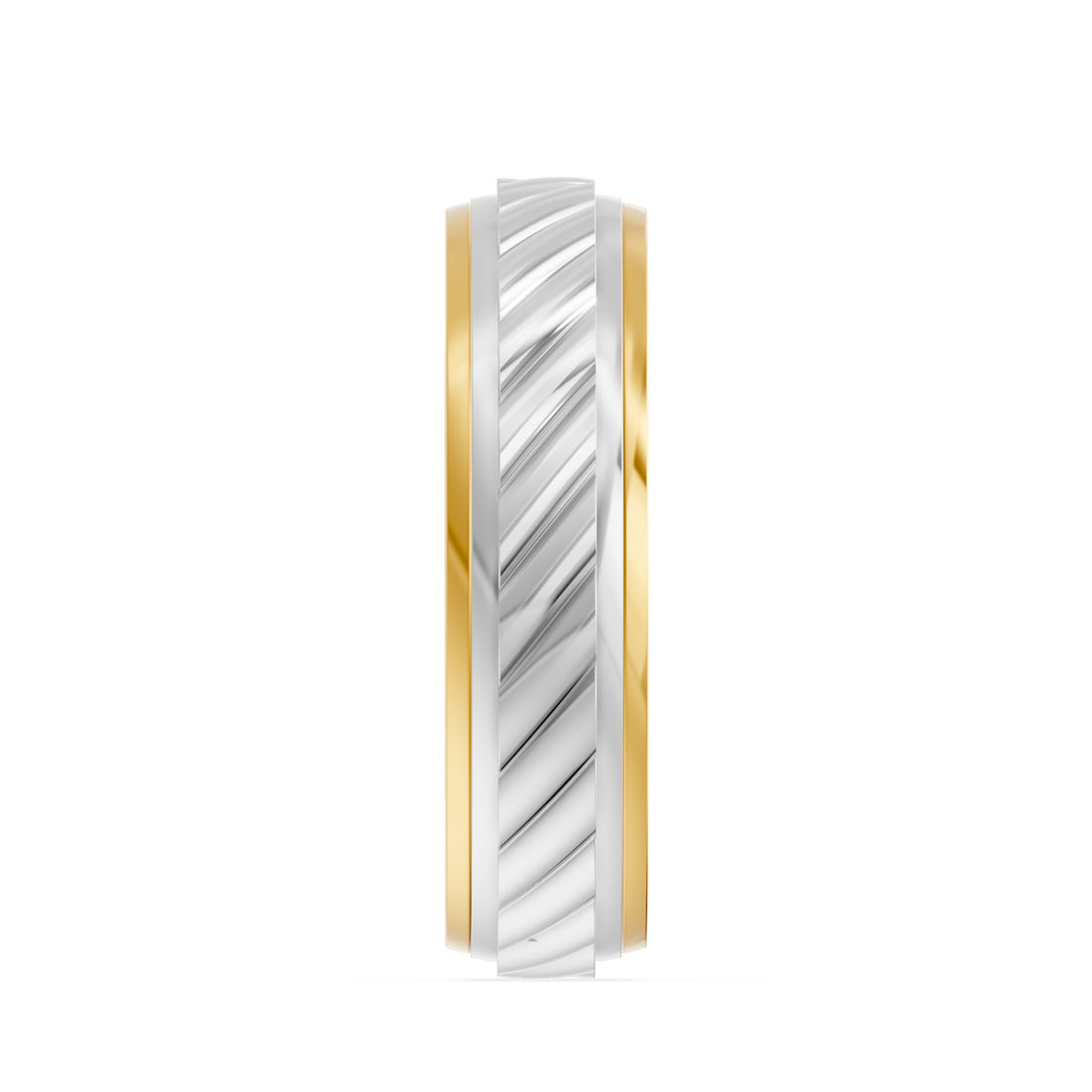10K Two-Tone Gold and Ceramic Men's Wedding Band - product