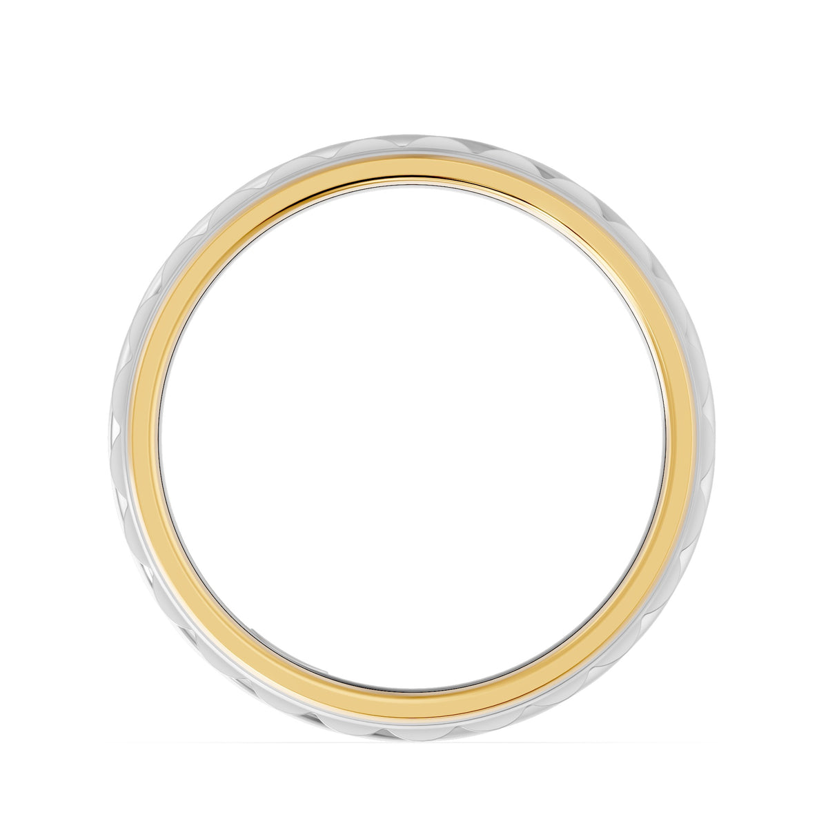 10K Two-Tone Gold and Ceramic Men's Wedding Band - product