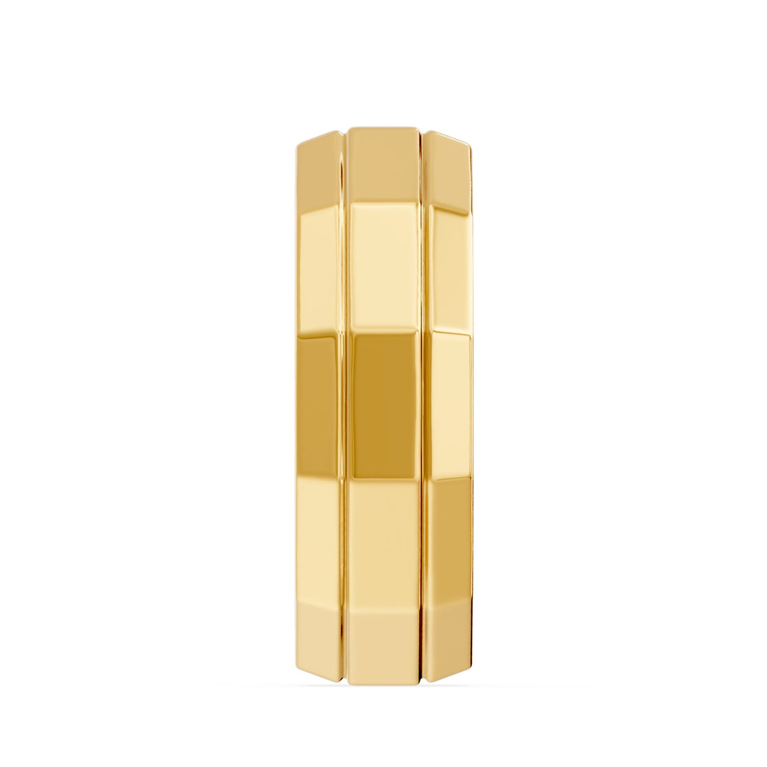 10K Yellow Gold and Black Ceramic Men's Wedding Band - product