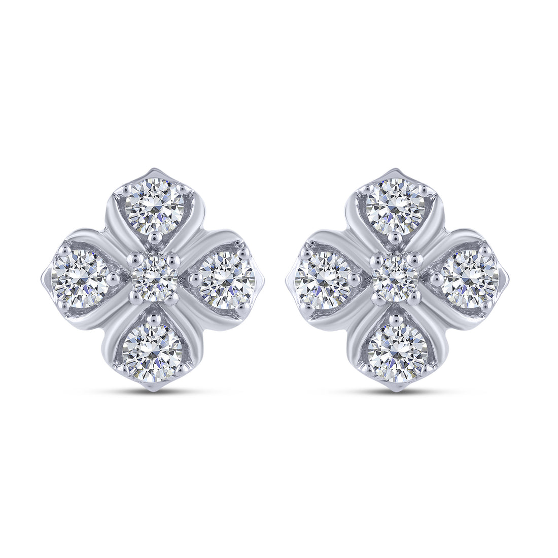 10K White Gold Round Lab-Grown Diamond Earrings – 0.68 CTW - product