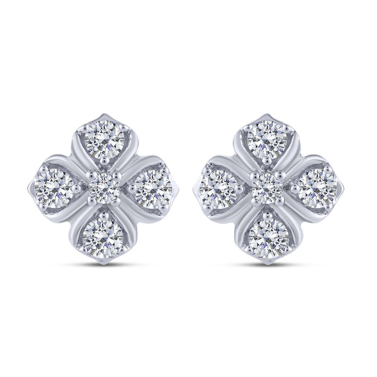 10K White Gold Round Lab-Grown Diamond Earrings – 0.68 CTW - product
