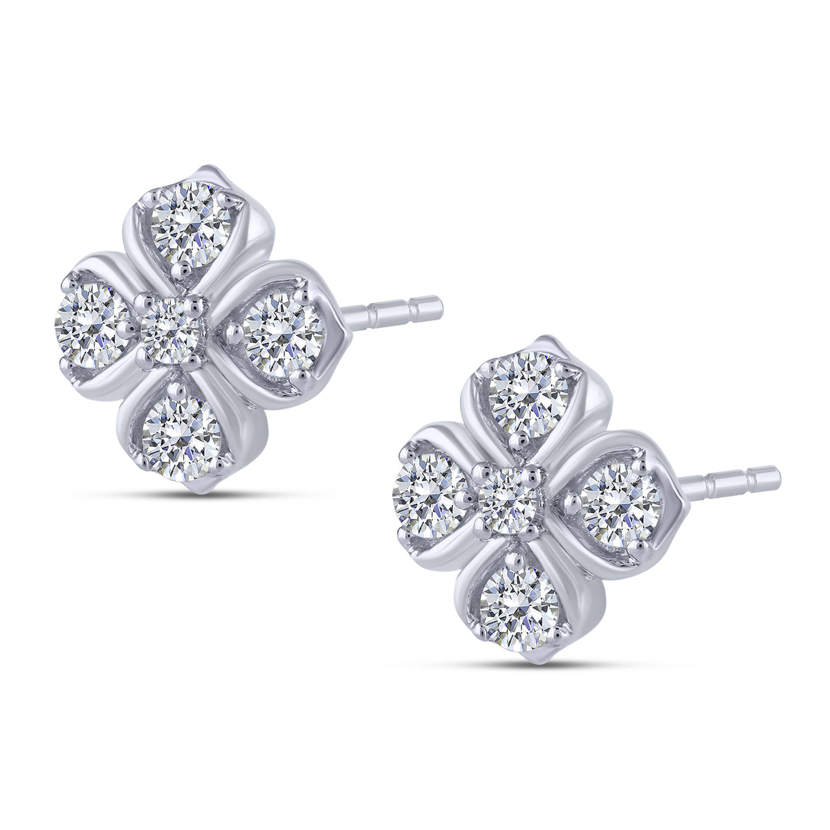 10K White Gold Round Lab-Grown Diamond Earrings – 0.68 CTW - product