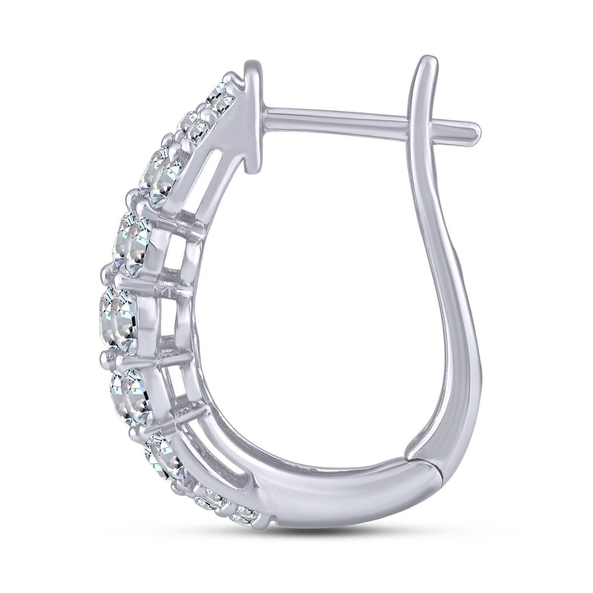 10K White Gold Round Lab-Grown Diamond Hoop Earrings – 2 CTW - product