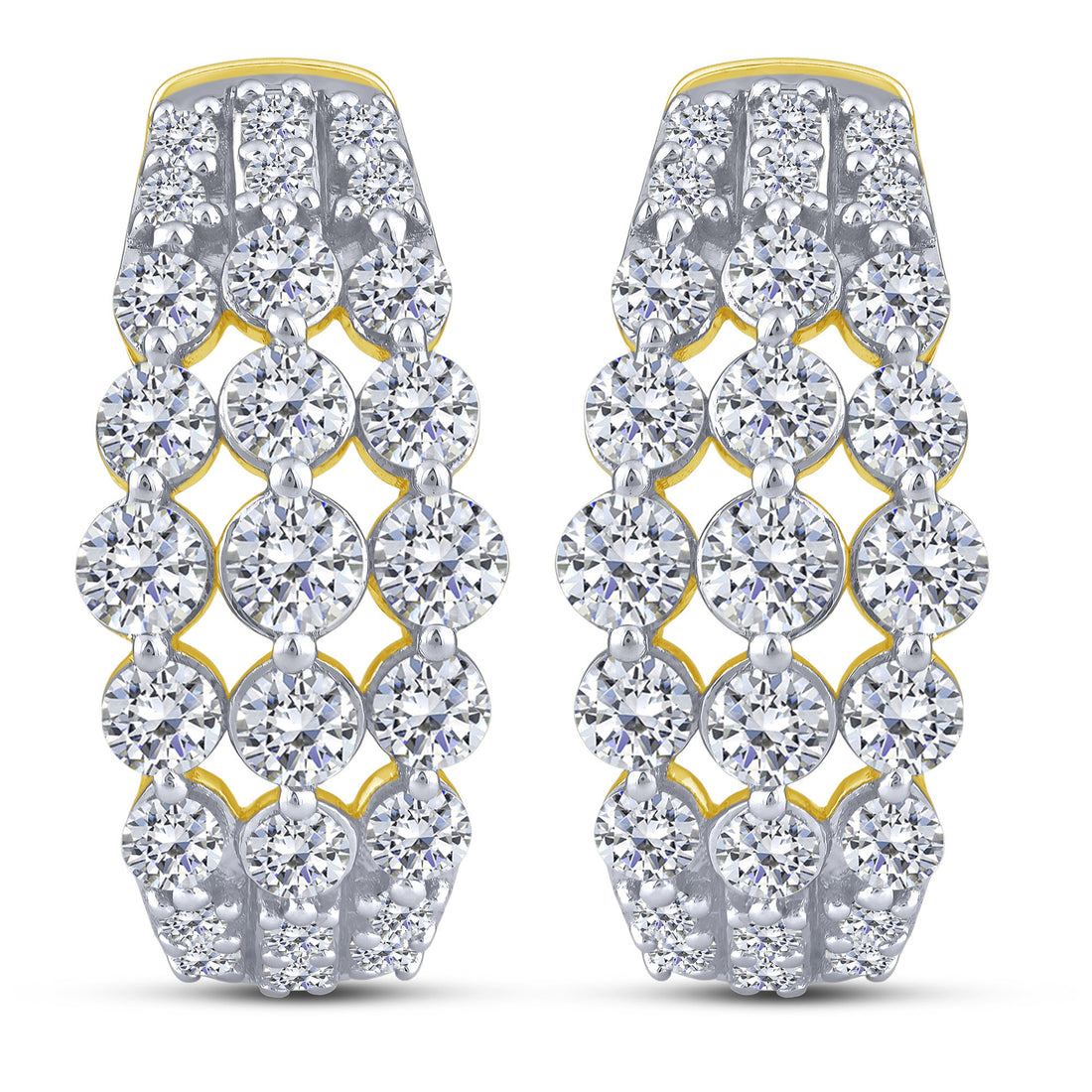 10K Yellow Gold Round Lab-Grown Diamond Hoop Earrings – 2 CTW - product