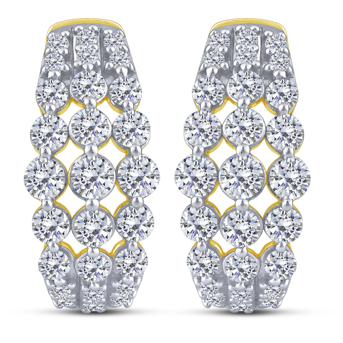 10K Yellow Gold Round Lab-Grown Diamond Hoop Earrings – 2 CTW - product