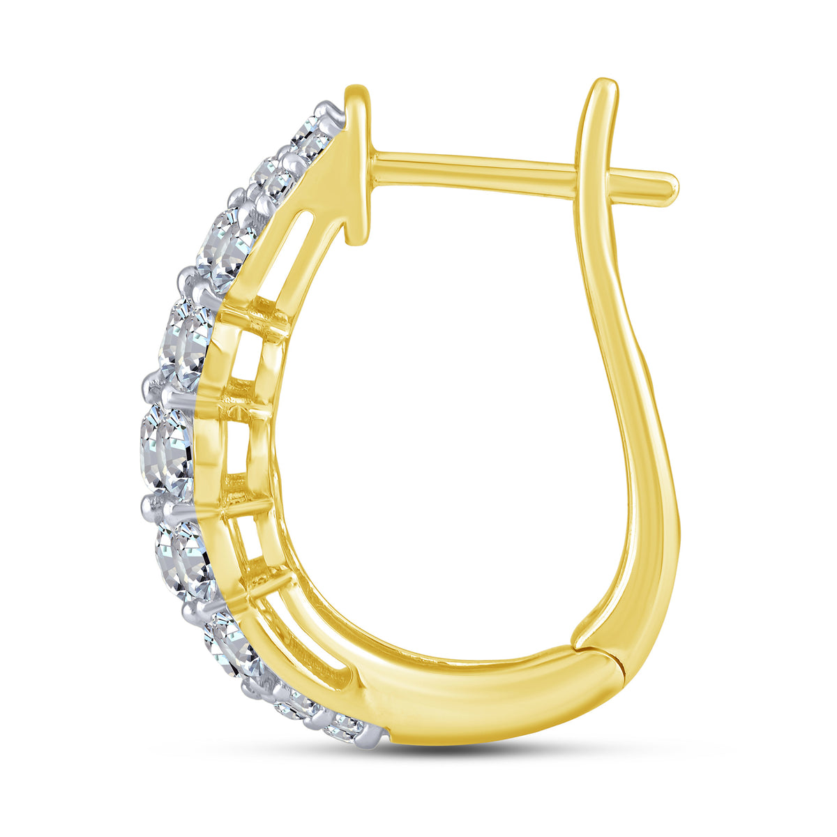 10K Yellow Gold Round Lab-Grown Diamond Hoop Earrings – 2 CTW - product