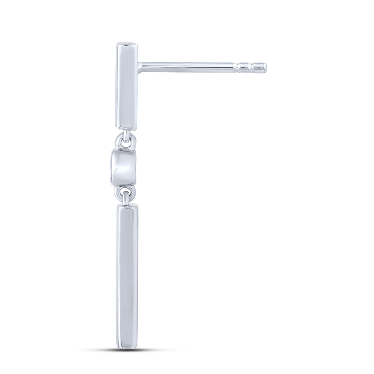 14K White Gold Round Lab-Grown Diamond Fashion Earrings – 0.08 CTW - product