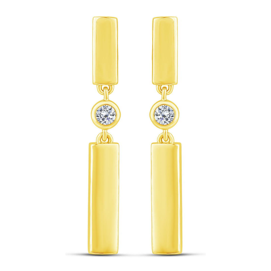 14K Yellow Gold Round Lab-Grown Diamond Fashion Earrings – 0.08 CTW - product