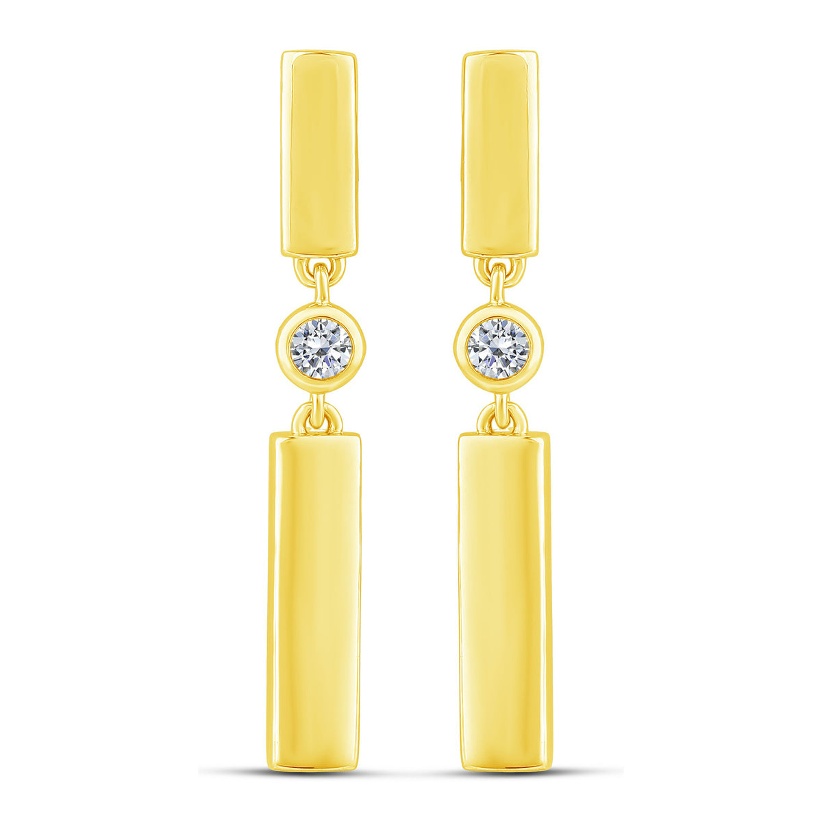 14K Yellow Gold Round Lab-Grown Diamond Fashion Earrings – 0.08 CTW - product