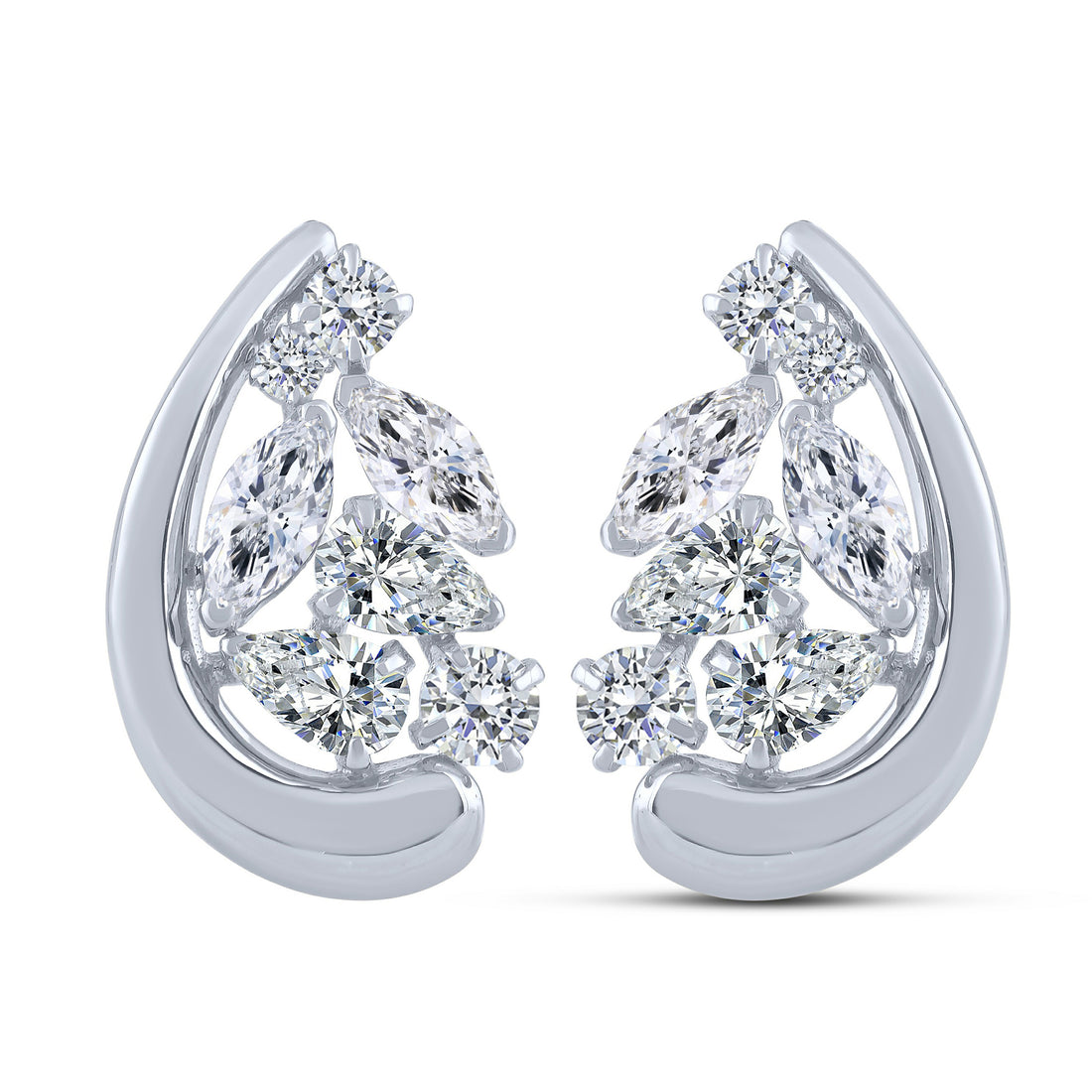 10K White Gold Lab-Grown Diamond Earrings – 1.5 CTW - product