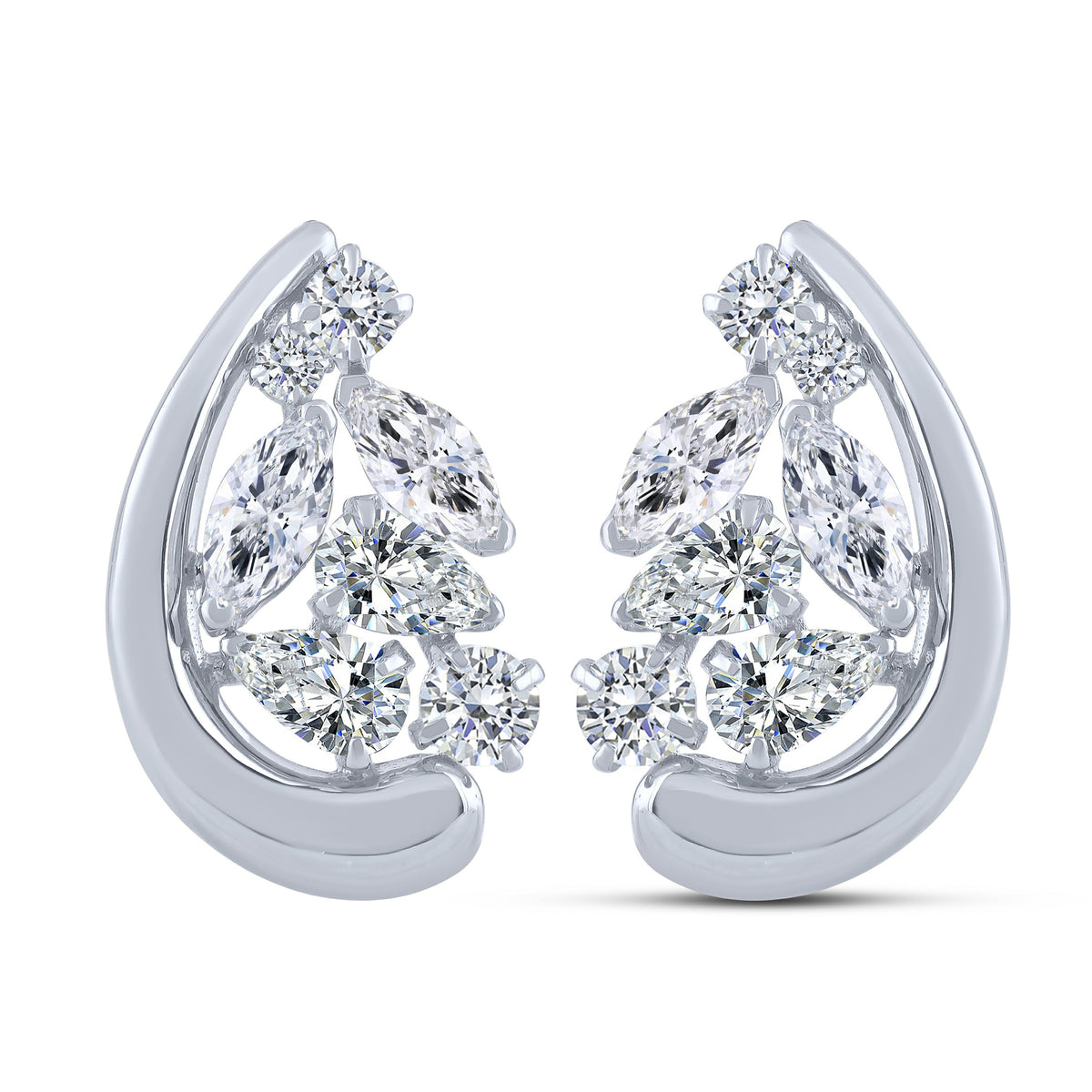 10K White Gold Lab-Grown Diamond Earrings – 1.5 CTW - product