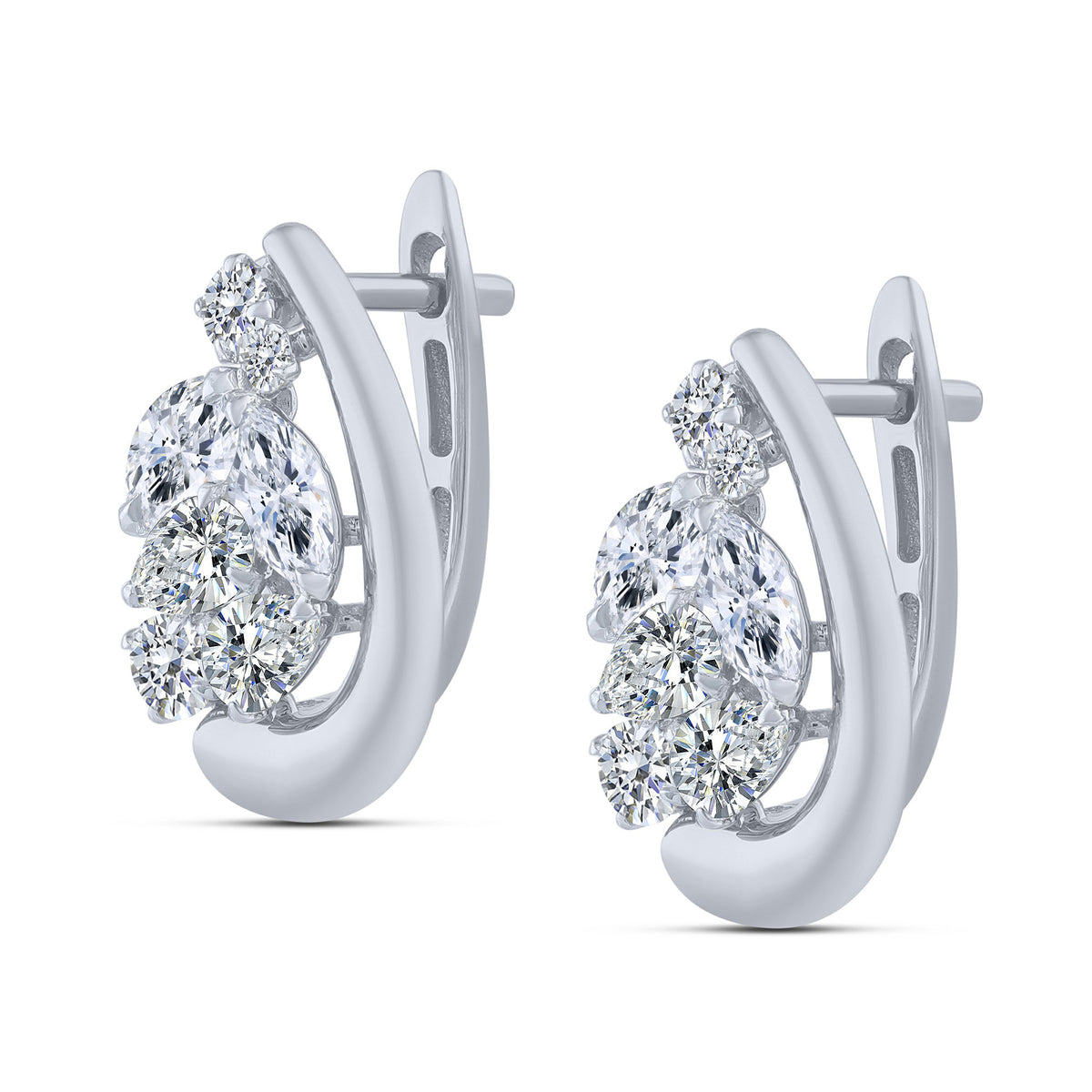 10K White Gold Lab-Grown Diamond Earrings – 1.5 CTW - product