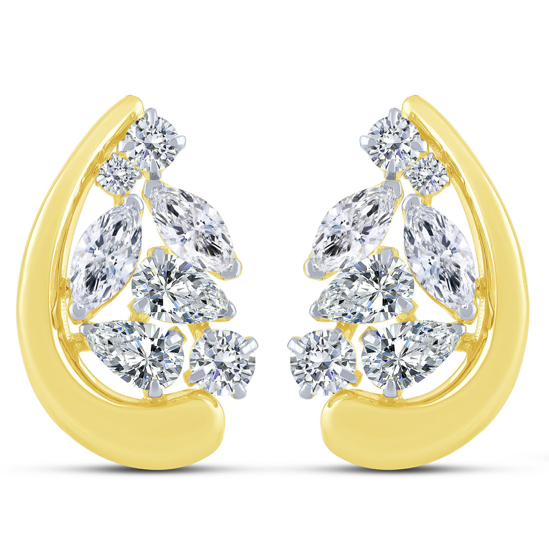 10K Yellow Gold Lab-Grown Diamond Earrings – 1.5 CTW - product