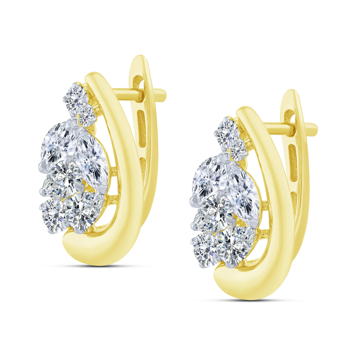 10K Yellow Gold Lab-Grown Diamond Earrings – 1.5 CTW - product