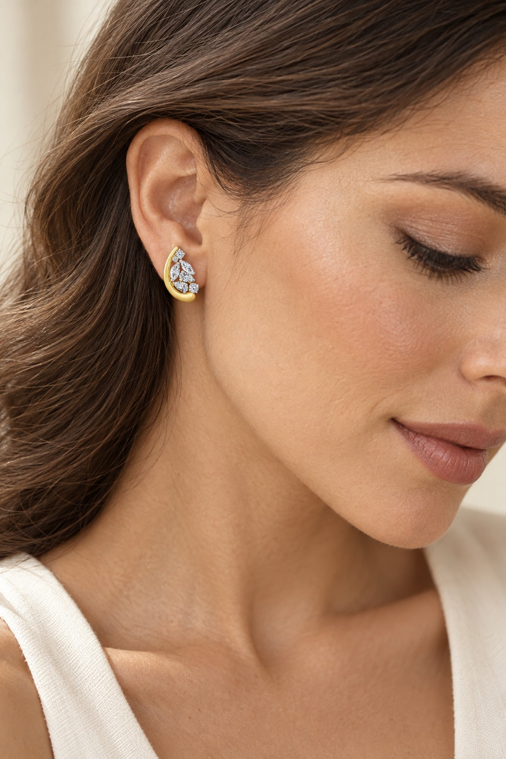 10K Yellow Gold Lab-Grown Diamond Earrings – 1.5 CTW - lifestyle