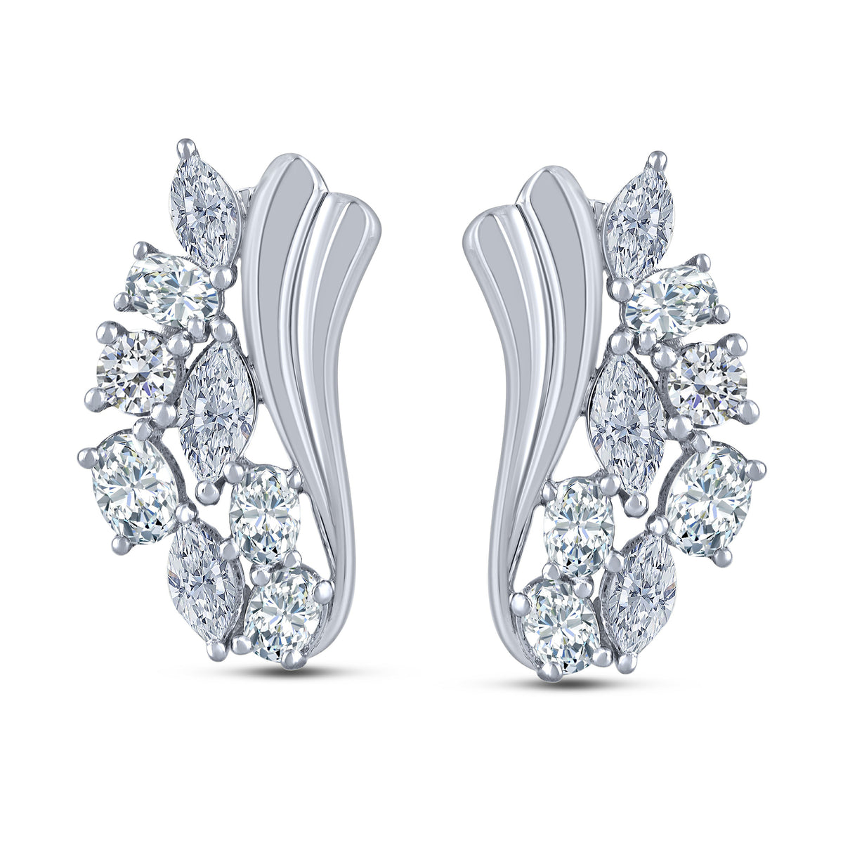 10K White Gold Lab-Grown Diamond Stud Earrings – 1.5 CTW - product