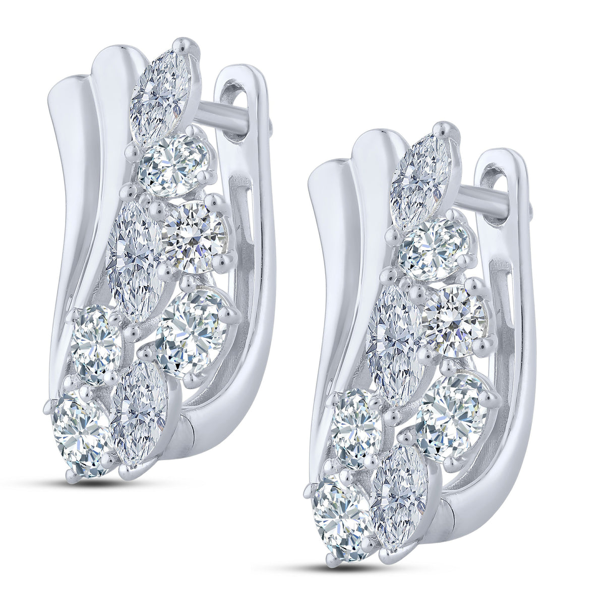 10K White Gold Lab-Grown Diamond Stud Earrings – 1.5 CTW - product