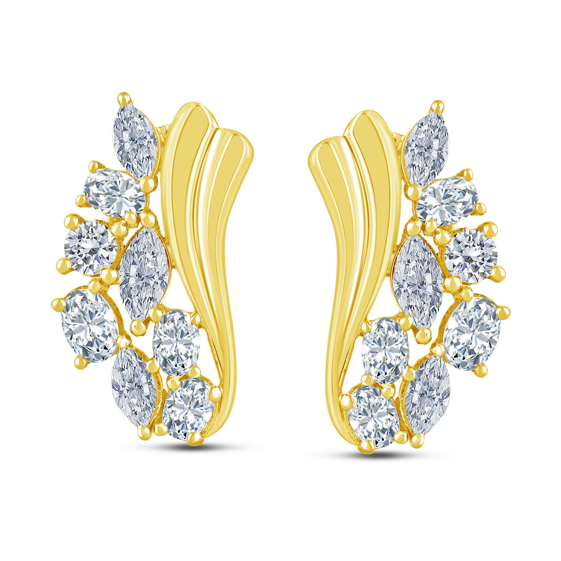 10K Yellow Gold Lab-Grown Diamond Huggie Hoop Earrings – 1.5 CTW - product