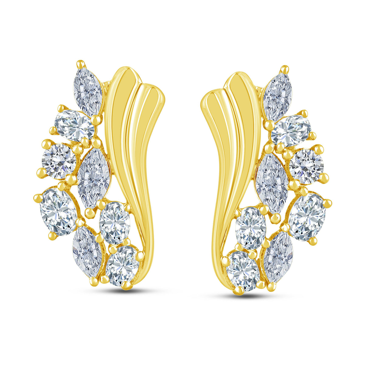 10K Yellow Gold Lab-Grown Diamond Stud Earrings – 1.5 CTW - product