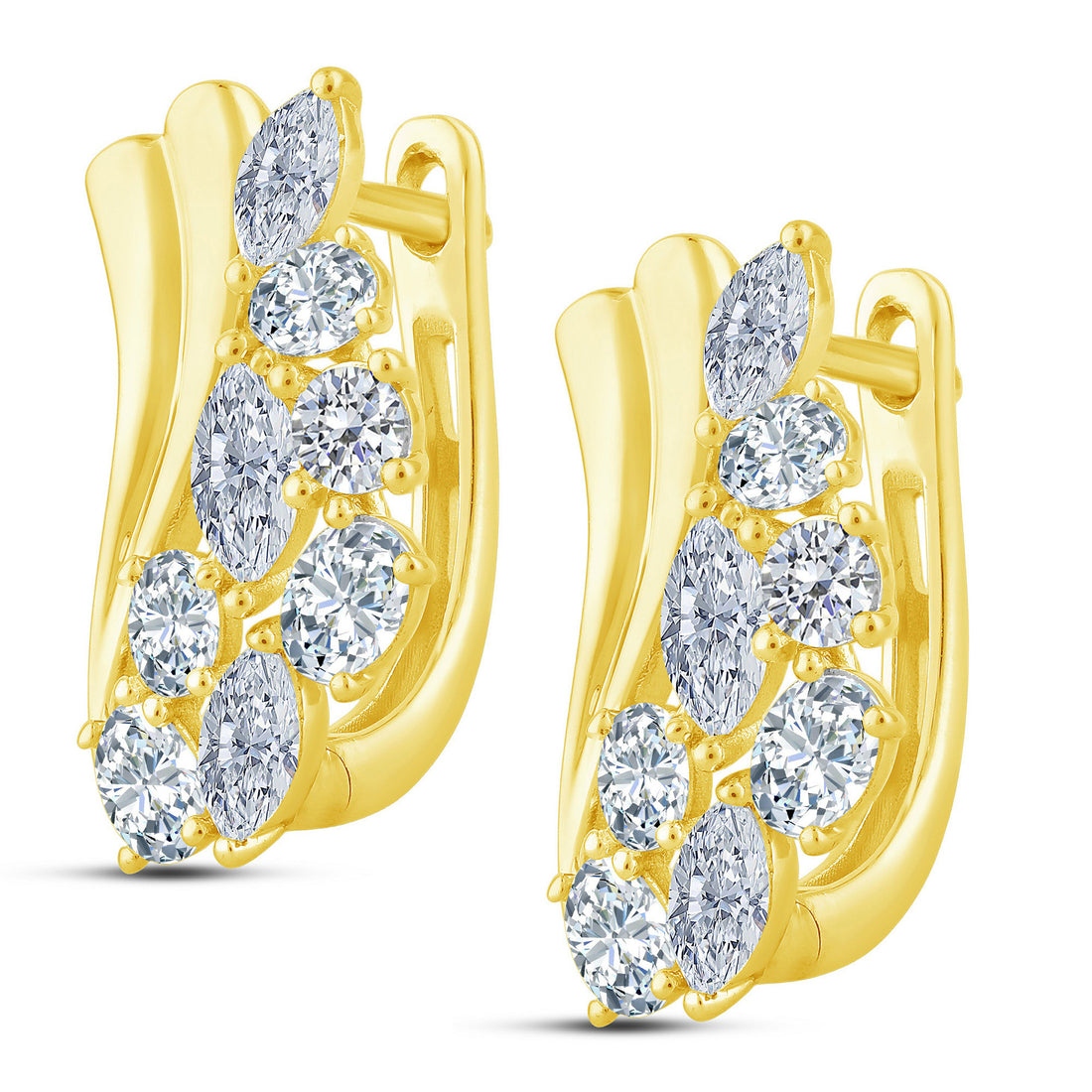 10K Yellow Gold Lab-Grown Diamond Huggie Hoop Earrings – 1.5 CTW - product